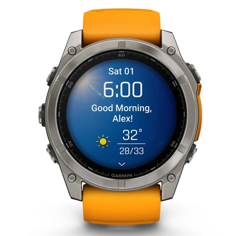 Смарт-часы Garmin Fenix 8 51mm AMOLED Sapphire Titanium with Spark Orange/Graphite Silicone Band (010-02905-11)