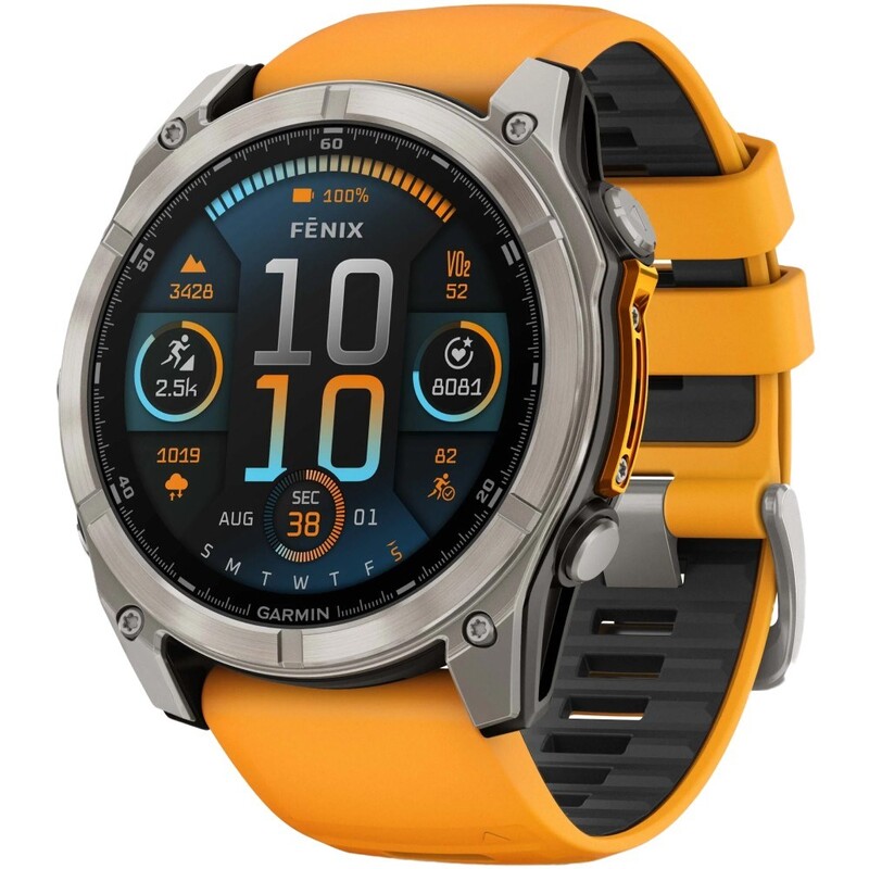 Смарт-часы Garmin Fenix 8 51mm AMOLED Sapphire Titanium with Spark Orange/Graphite Silicone Band (010-02905-11)