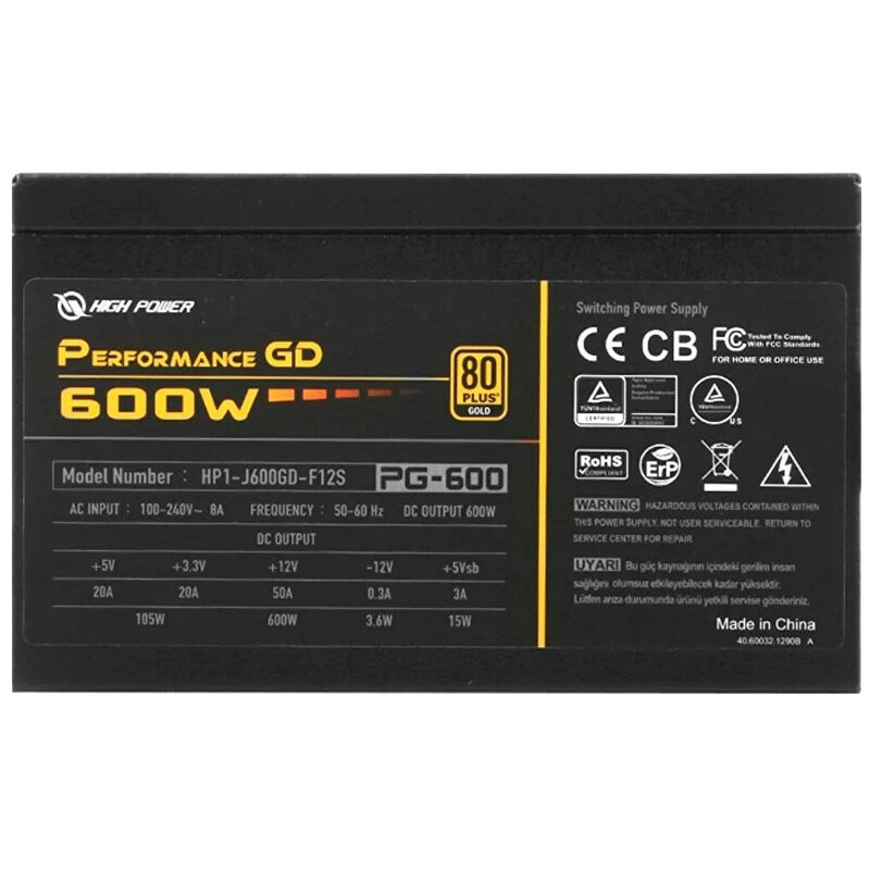 Блок питания High Power 600W (HP1-J600GD-F12S)