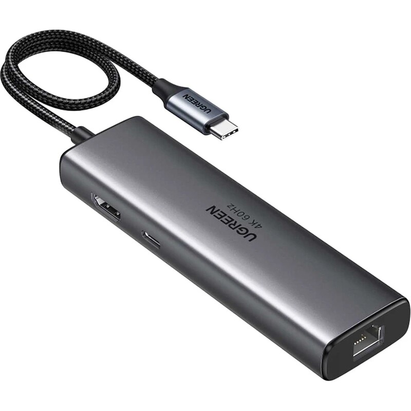 USB-хаб Ugreen CM512 USB 3.2 Type-C - 2xUSB 3.2, HDMI, USB Type-C, RJ-45, PD (45000)