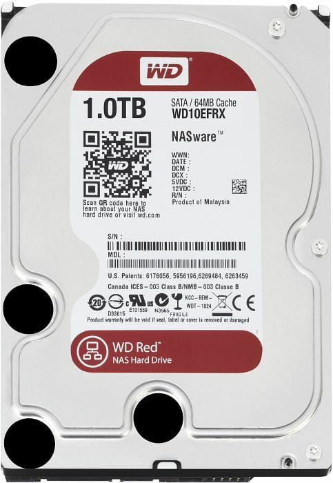 Накопичувач HDD SATA 1.0TB WD Red 5400rpm 64MB (WD10EFRX)