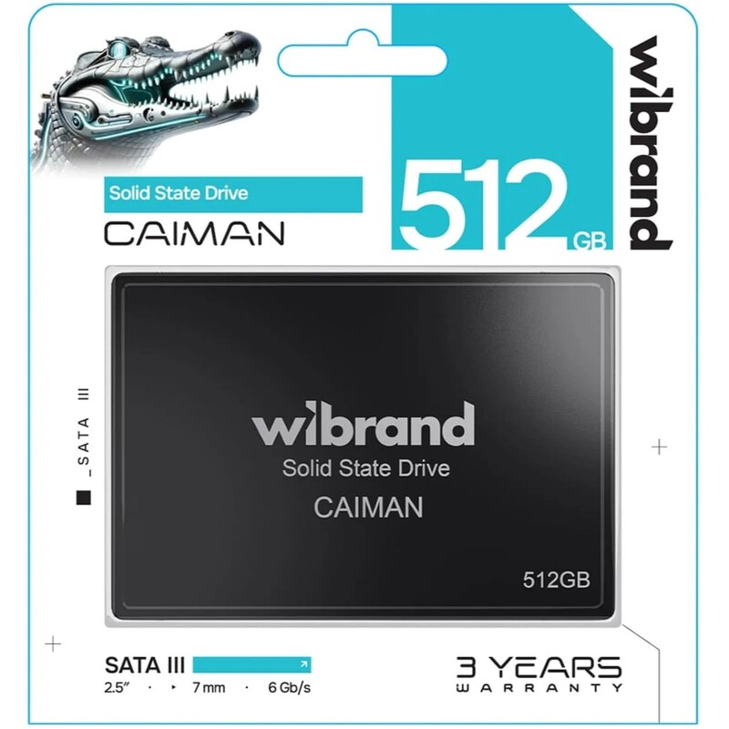 Накопичувач SSD 512GB Wibrand Caiman 2.5" SATA 3D NAND TLC (WI2.5SSD/CA512GBST)