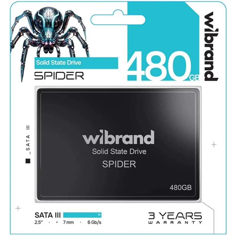 Накопичувач SSD 480GB Wibrand Spider 2.5" SATA 3D NAND TLC (WI2.5SSD/SP480GB)