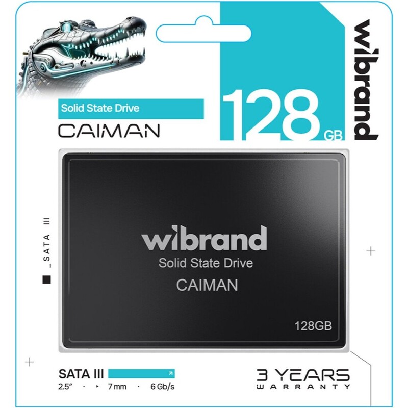Накопичувач SSD 128GB Wibrand Caiman 2.5" SATA 3D NAND TLC (WI2.5SSD/CA128GBST)