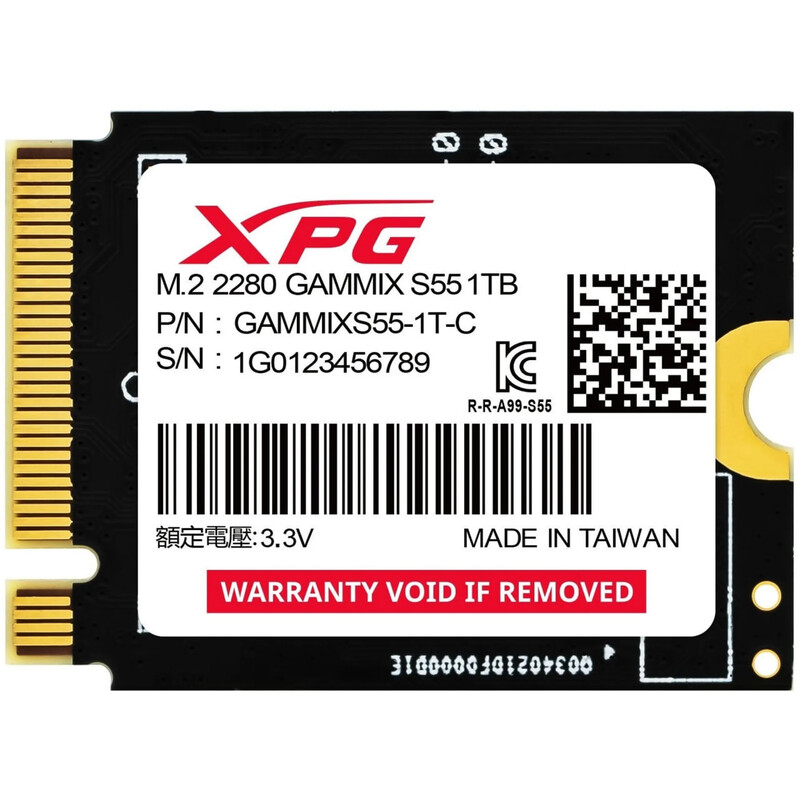 Накопичувач SSD 1TB A-Data XPG Gammix S55 M.2 2230 PCIe 4.0 x4 3D NAND (SGAMMIXS55-1T-C)