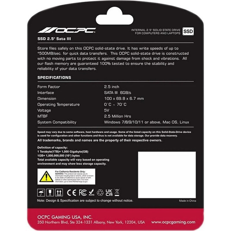 Накопичувач SSD 128GB OCPC XTL-200 2.5" SATAIII 3D NAND TLC (SSD25S3T128GLT)