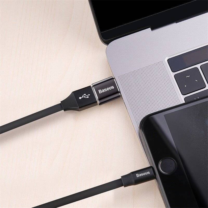 Адаптер Baseus USB-C-USB Black (CATOTG-01)