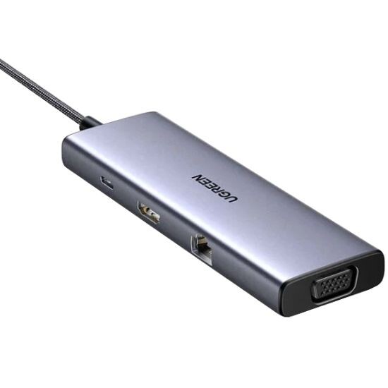 USB-хаб Ugreen CM498 USB Type-C - 3xUSB 3.0, HDMI, VGA, RJ45, PD, SD, TF (15600)