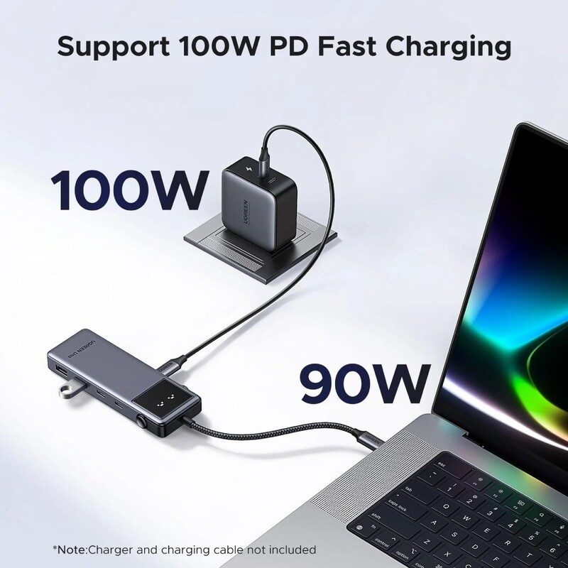 USB-хаб Ugreen CM888 USB Type-C - 2xUSB 3.2 Gen 2, 2xUSB-C 3.2 Gen 2, HDMI, PD (35998)