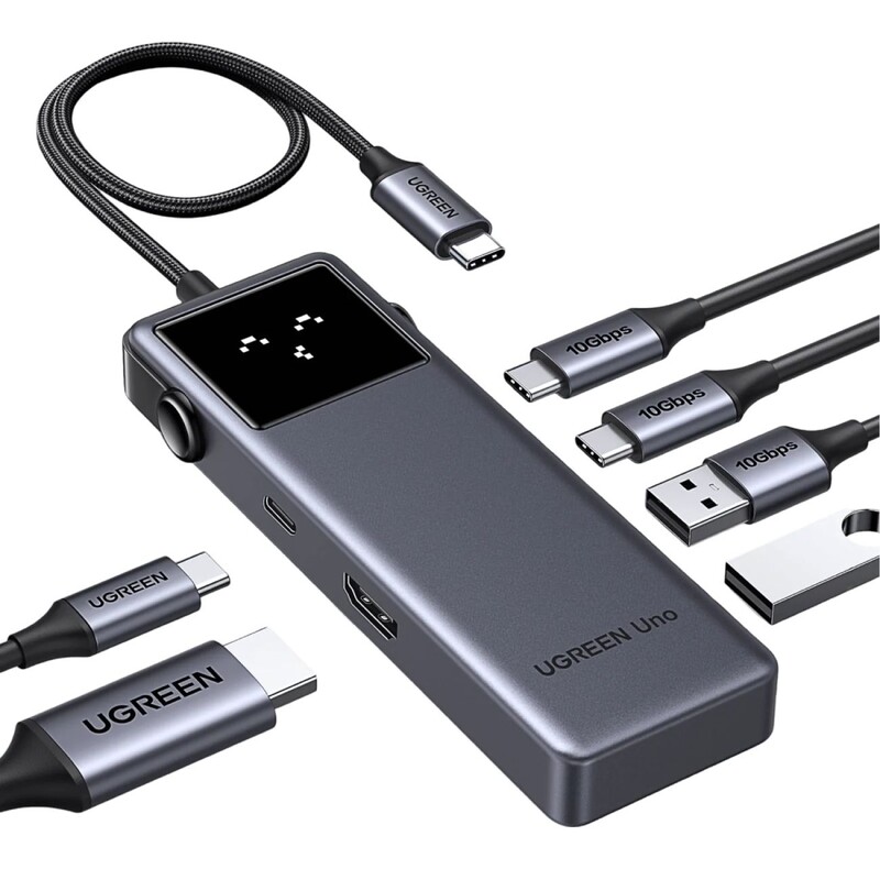 USB-хаб Ugreen CM888 USB Type-C - 2xUSB 3.2 Gen 2, 2xUSB-C 3.2 Gen 2, HDMI, PD (35998)