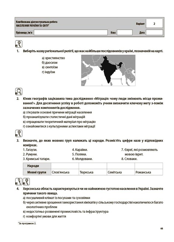 Оцінювання. Усі діагностувальні роботи. Географія. 8 клас / Анна Даушкіна, Любов Подрушняк