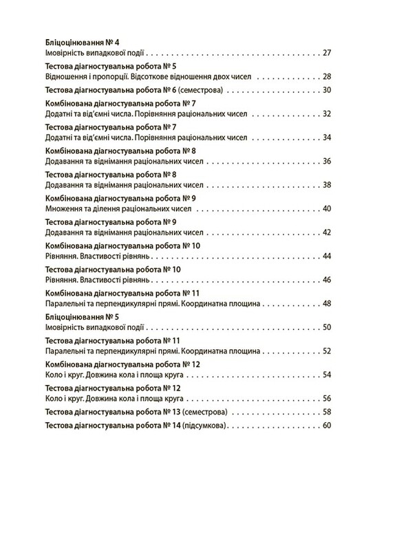 Оцінювання. Усі діагностувальні роботи. Математика. 6 клас / Ольга Старова