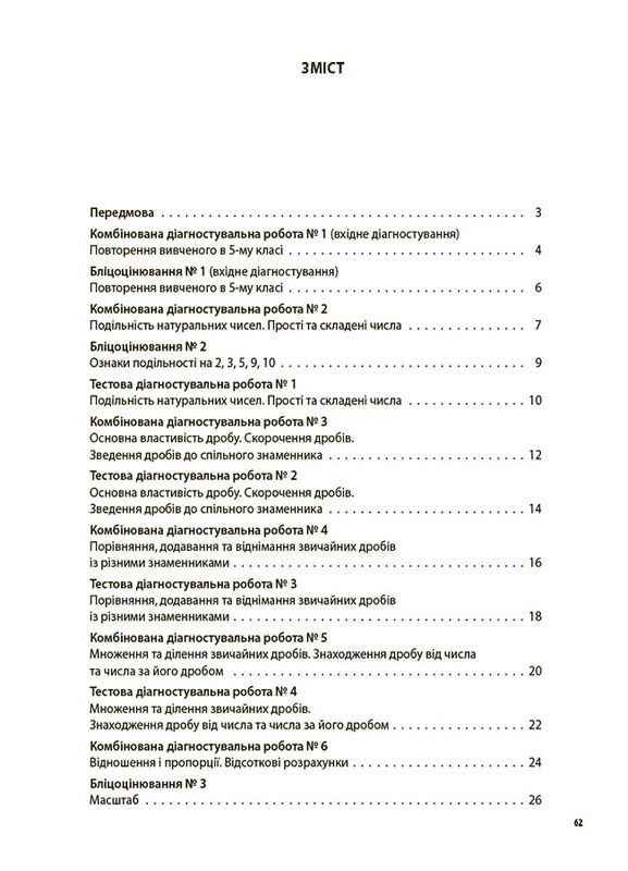 Оцінювання. Усі діагностувальні роботи. Математика. 6 клас / Ольга Старова