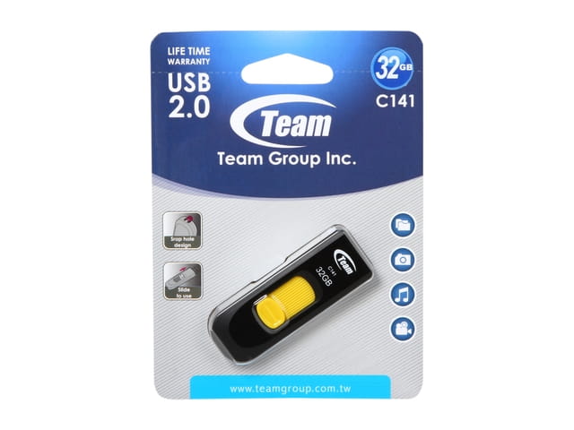 Флеш-накопичувач USB  32GB Team C141 Yellow (TC14132GY01)