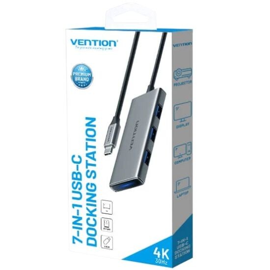 USB-хаб Vention TOPHB USB Type-C - 3xUSB 3.0, HDMI, PD, SD, TF (TOPHB)