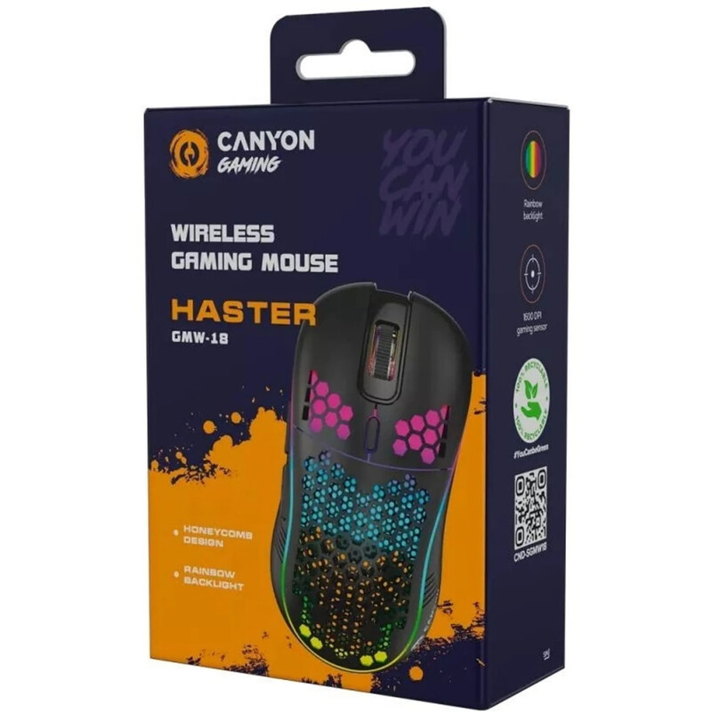 Миша бездротова Canyon Haster GMW-18 Gaming Black (CND-SGMW18)