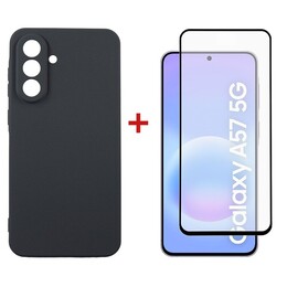 Чeхол-накладка Dengos Carbon для Samsung Galaxy A57 5G SM-A576 Black (DG-KM-195) + защитное стекло