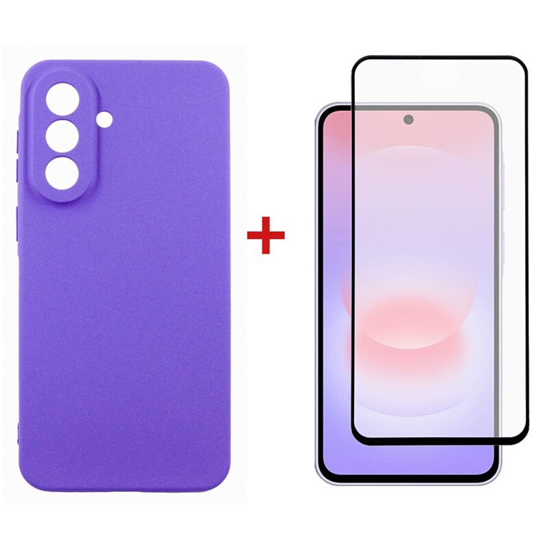 Чохол-накладка Dengos Carbon для Samsung Galaxy A37 5G SM-A376 Violet (DG-KM-201) + захисне скло