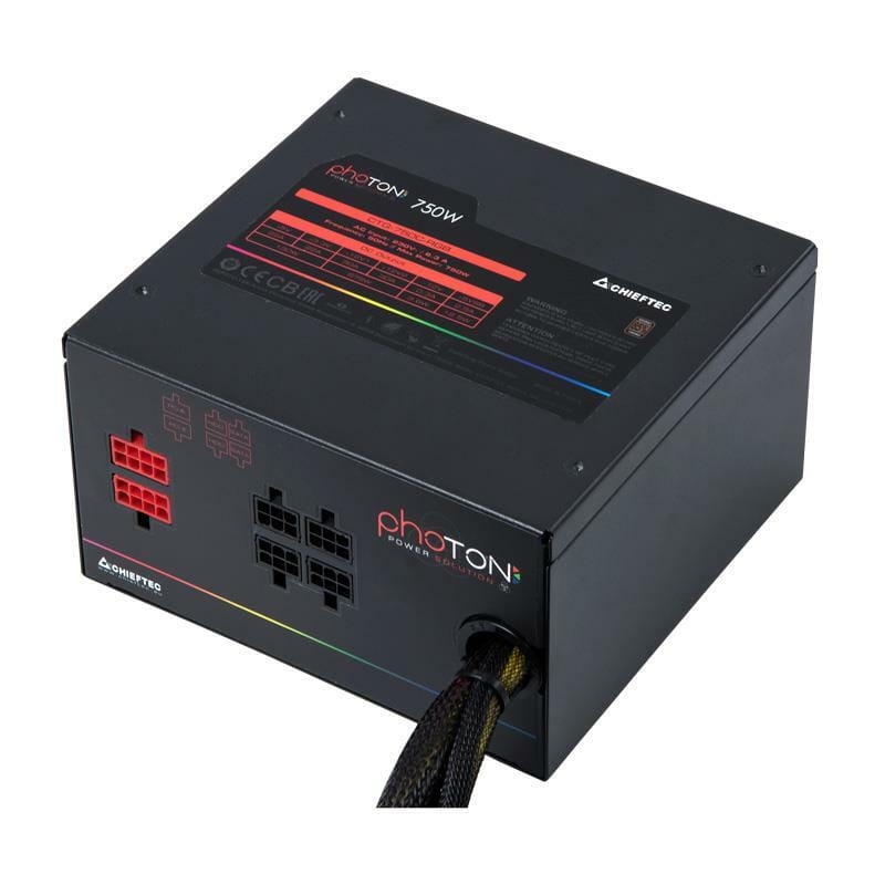 Блок питания Chieftec CTG-750C-RGB, ATX 2.3, APFC, 12cm fan RGB, КПД &gt;85%, RTL
