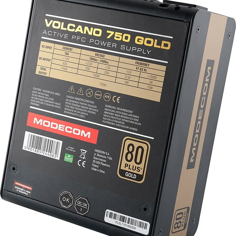 Блок питания Modecom Volcano 750 Gold (ZAS-MC90-SM-750-ATX-VOLCA)