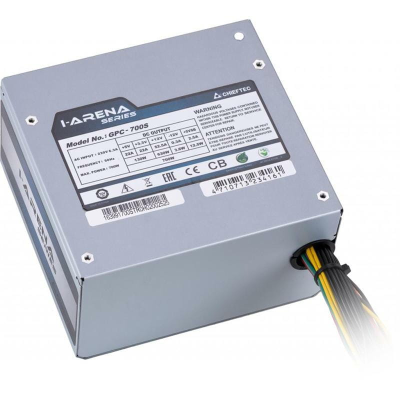 Блок питания Chieftec GPC-700S, ATX 2.3, APFC, 12cm fan, КПД 80%, bulk