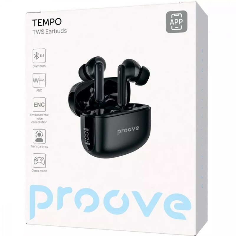 Bluetooth-гарнитура Proove Tempo TWS with ANC (APP) Black (TWTM0001AP01)