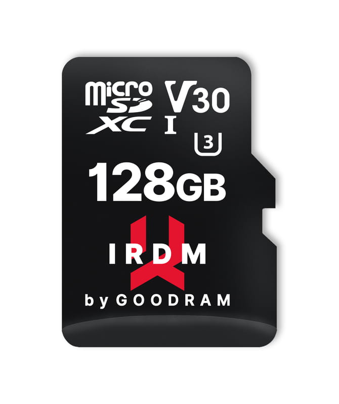 Карта памяти MicroSDXC  128GB UHS-I/U3 Class 10 GoodRam IRDM + SD-адаптер R100/W70MB/s (IR-M3AA-1280R12)