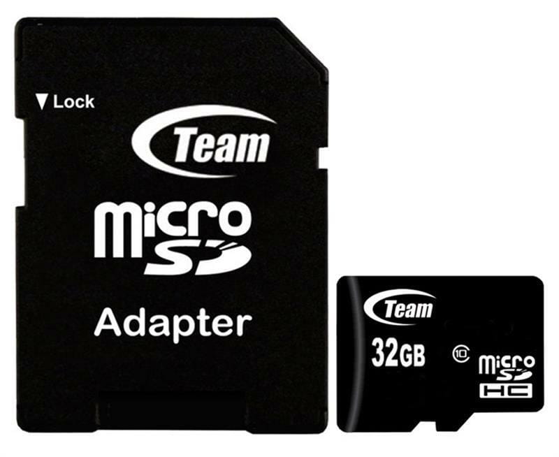 Карта памяти MicroSDHC  32GB Class 10 Team + SD-adapter (TUSDH32GCL1003)