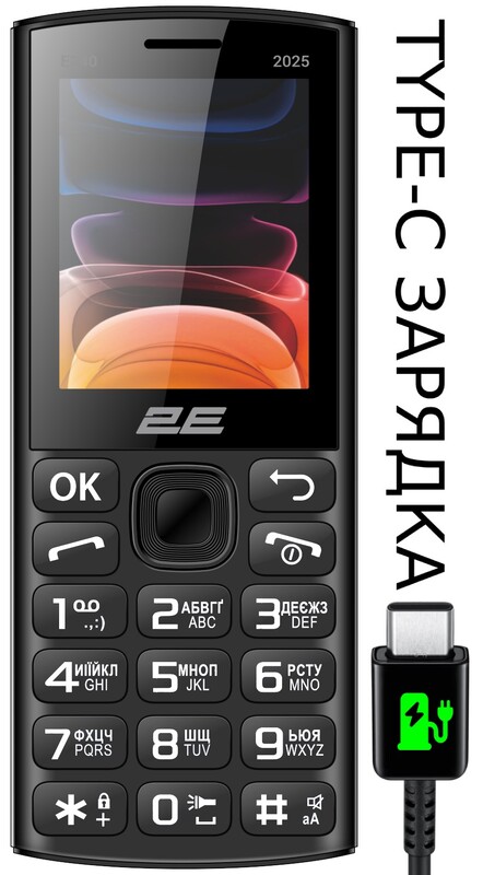 Мобильный телефон 2E E240 2025 Dual Sim Black (794300867202)