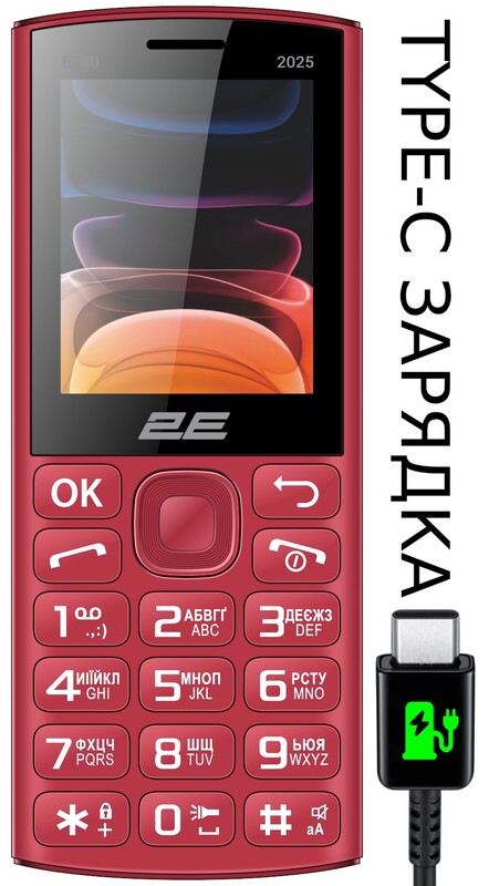 Мобильный телефон 2E E240 2025 Dual Sim Red (794300867219)