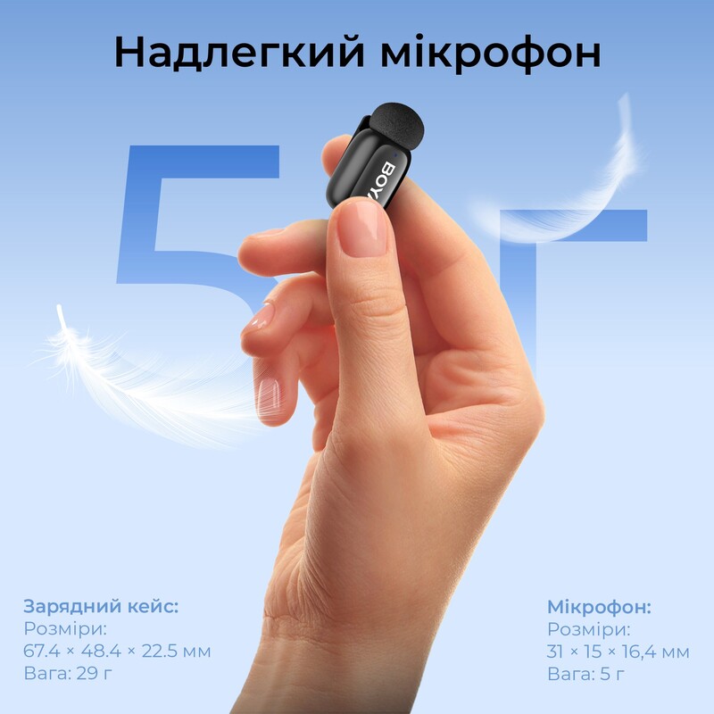Микрофон BOYA mini 2-01 Type-C/Lightning Black