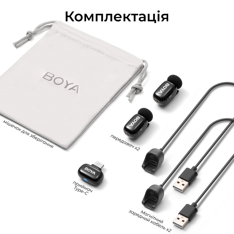 Микрофон BOYA mini 2-04 Type-C Black