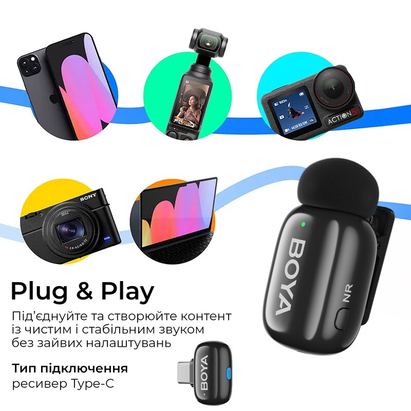Микрофон BOYA mini 2-04 Type-C Black