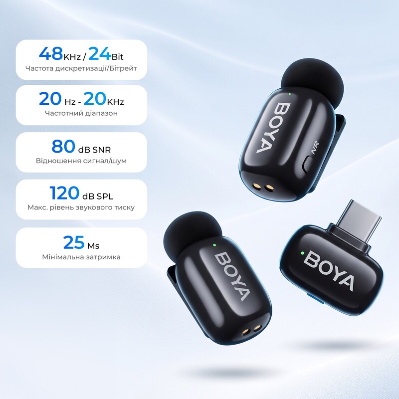 Микрофон BOYA mini 2-04 Type-C Black