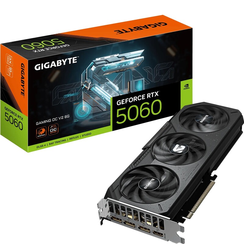 Відеокарта GF RTX 5060 8GB GDDR7 Gaming OC V2 Gigabyte (GV-N5060GAMING OCV2-8GD)
