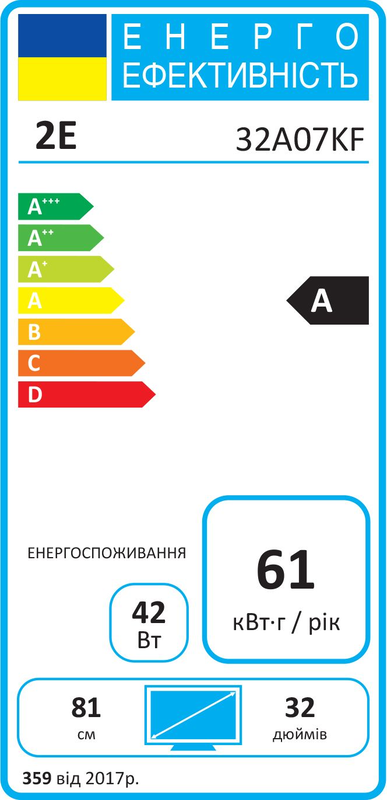 Телевiзор 2E 2E-32A07KF