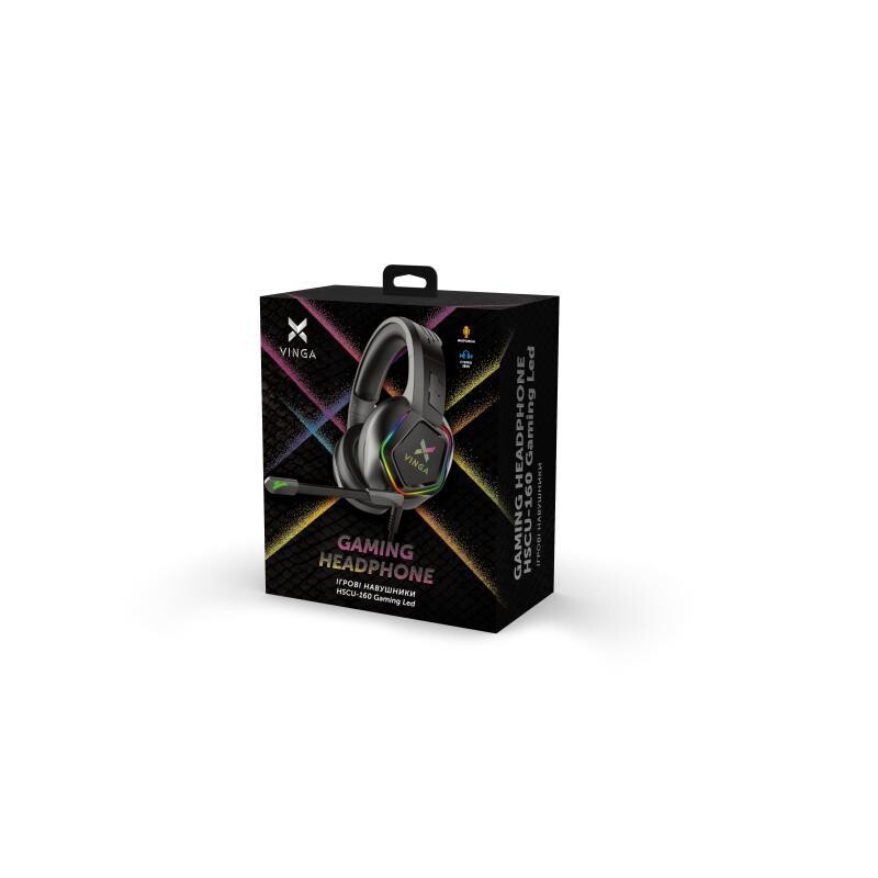 Гарнітура Vinga HSCU-160 Gaming LED Black (HSCU-160)