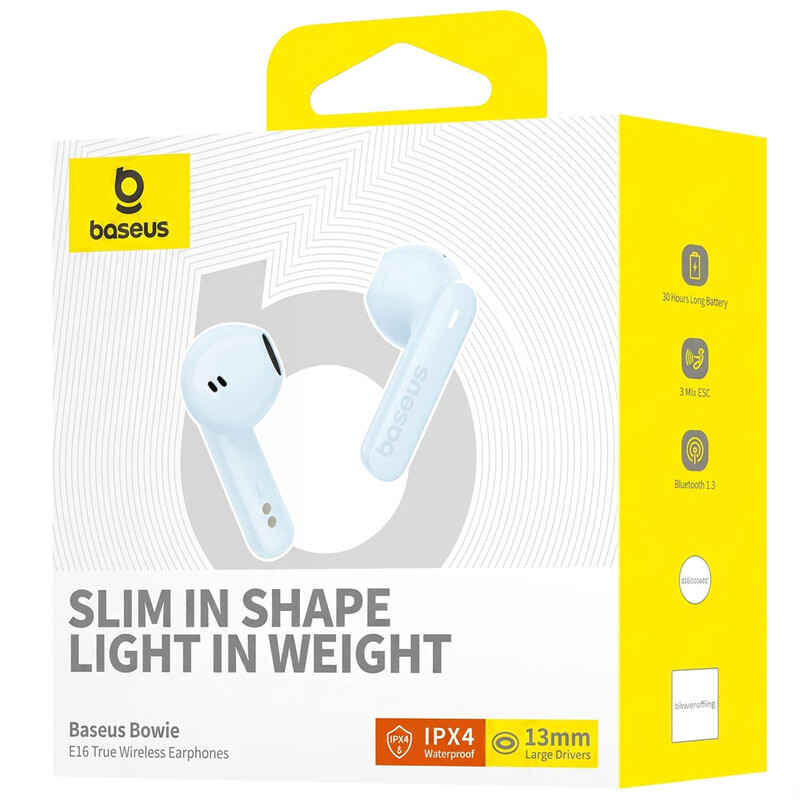 Bluetooth-гарнітура Baseus Bowie E16 TWS Blue (A00061900313-01)