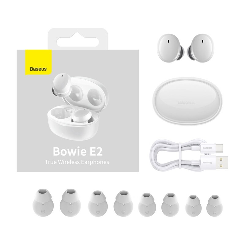 Bluetooth-гарнитура Baseus Bowie E2 TWS White (NGTW090002)