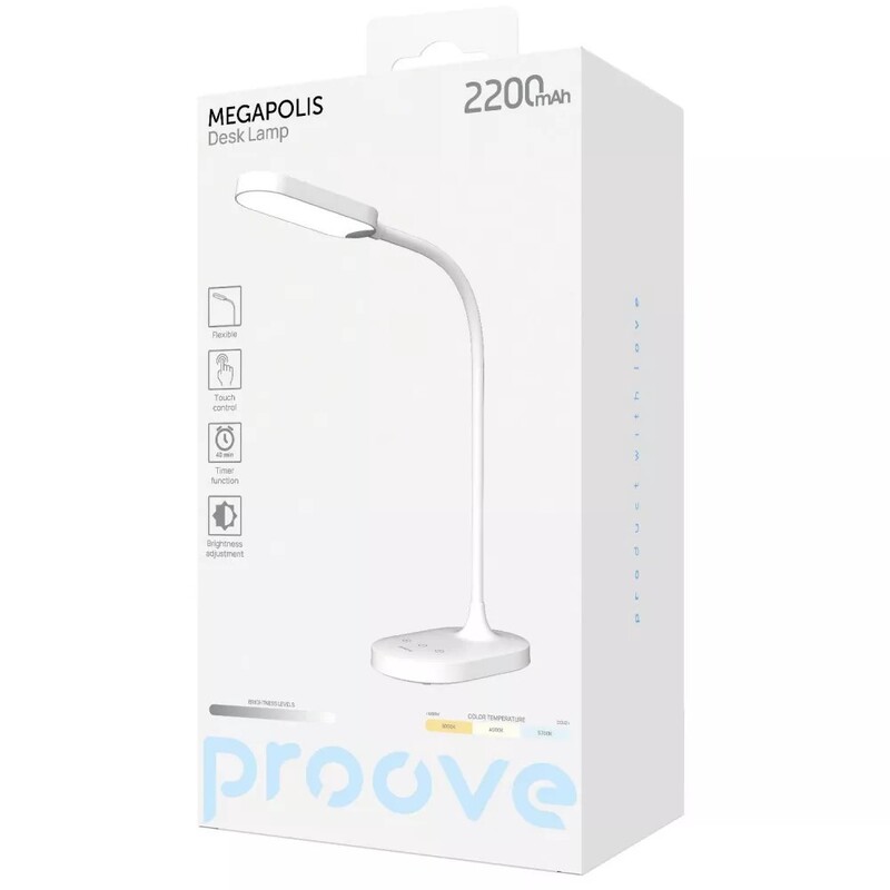 Настільна лампа LED Proove Megapolis 2200 mAh White (PLMP00010002)