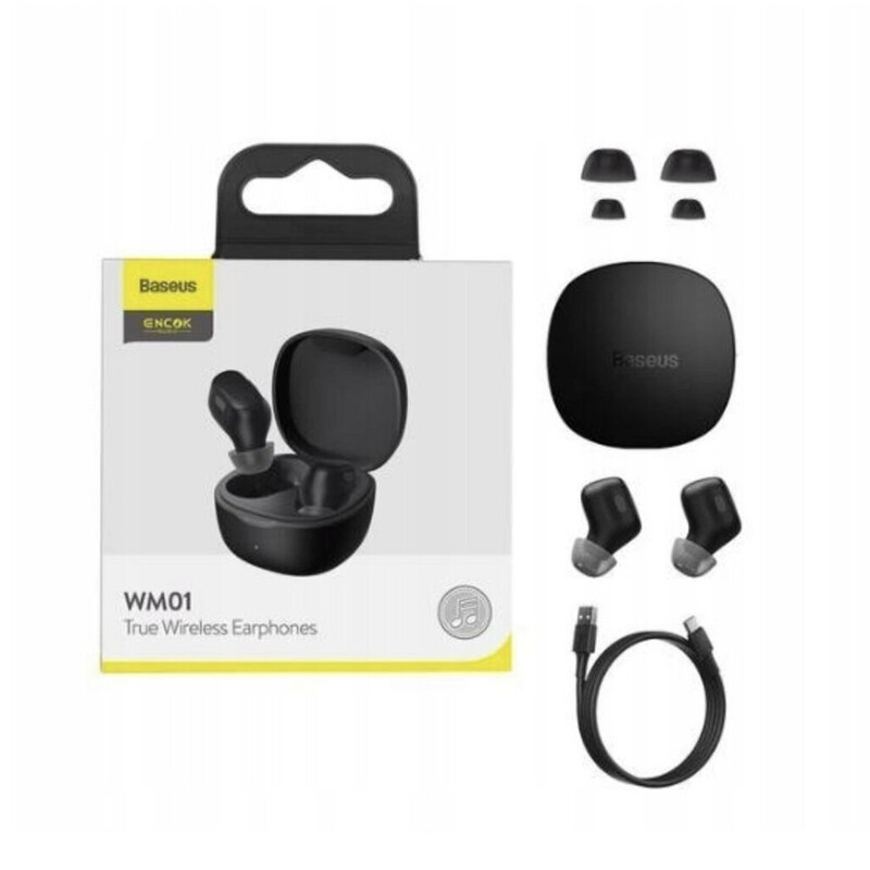 Bluetooth-гарнітура Baseus Bowie WM01 TWS Black (NGTW370001)