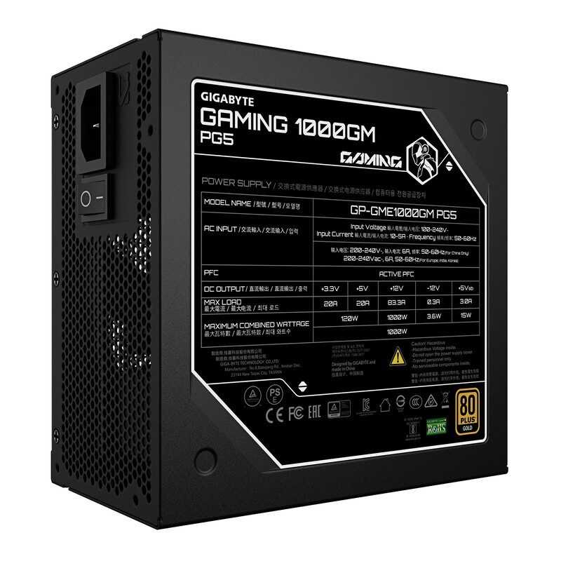 Блок живлення Gigabyte Gaming 1000GM PG5 1000W (GP-GME1000GM PG5)