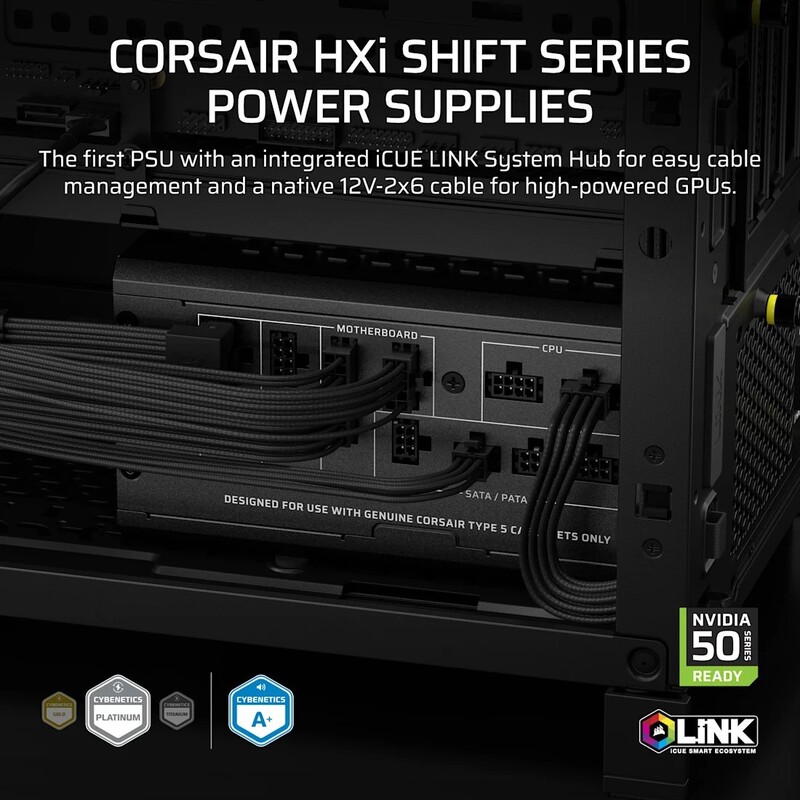 Блок живлення Corsair HX1200i Shift ATX 3.1 1200W (CP-9020267-EU)