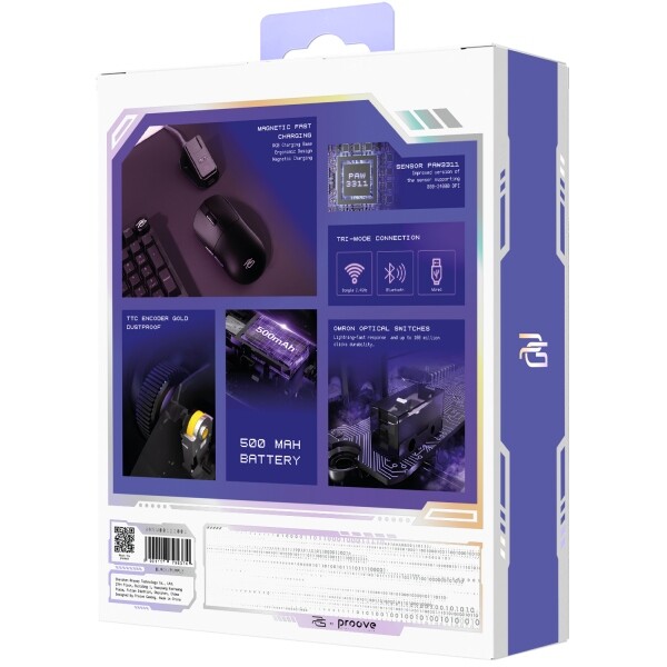Миша бездротова Proove Gaming Superfight Wireless with charging dock Black/Purple (WMSW00122001)