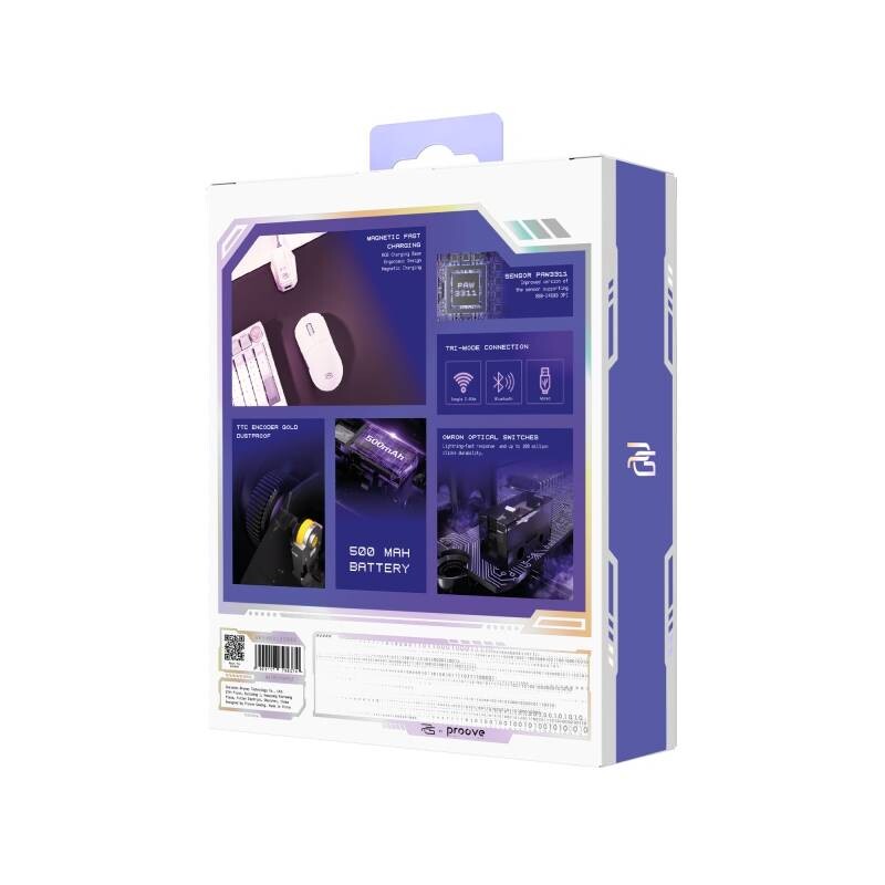 Миша бездротова Proove Gaming Superfight Wireless with charging dock White/Purple (WMSW00122002)