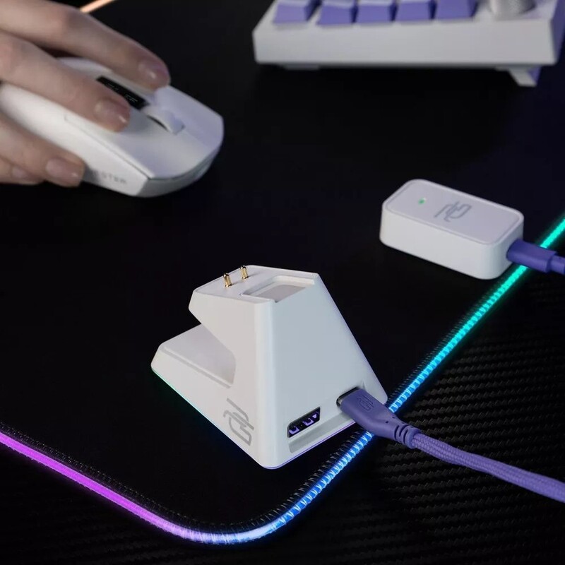 Мышь беспроводная Proove Gaming Superfight Wireless with charging dock White/Purple (WMSW00122002)