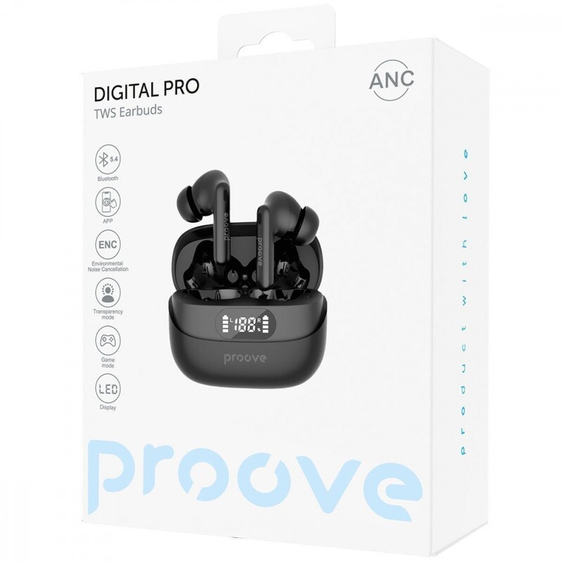 Bluetooth-гарнитура Proove Digital Pro TWS with ANC (APP) Black (TWAP54002201)