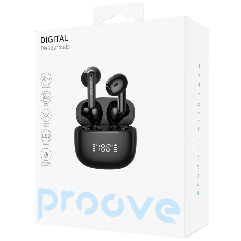 Bluetooth-гарнітура Proove Digital TWS (APP) Black (TWJP54002201)