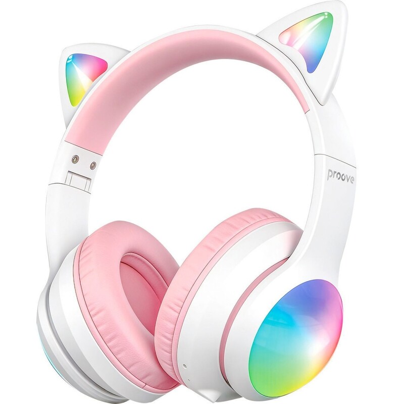Bluetooth-гарнітура Proove Kids LumiCat (APP) White/Pink (HPLC0001AP25)