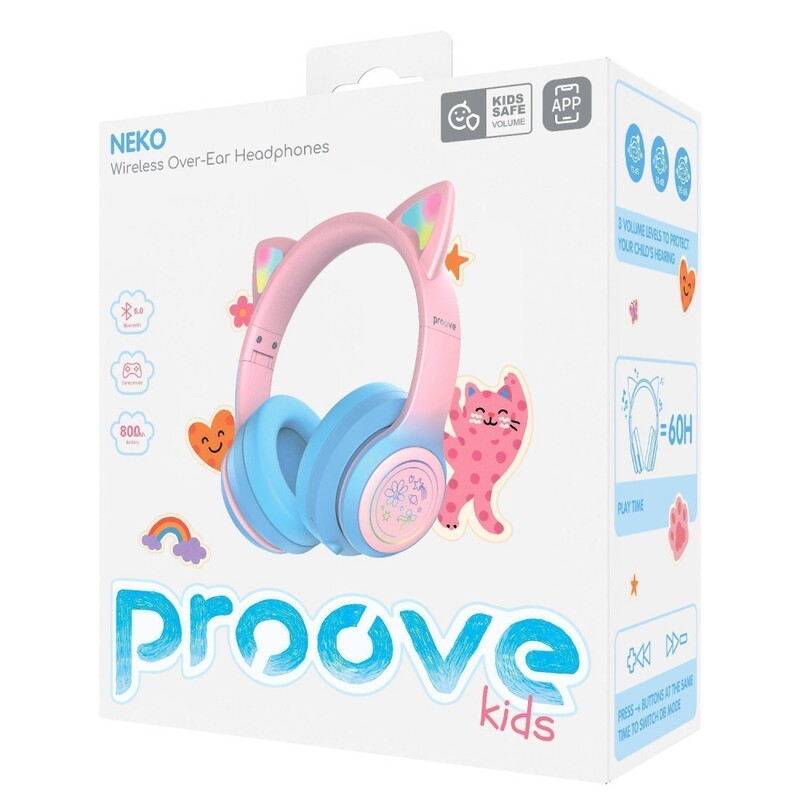 Bluetooth-гарнітура Proove Kids Neko (APP) Blue/Pink (HPNK0001AP26)